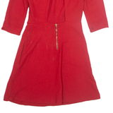 ZARA Cut Out Back Womens Skater Dress Red Short S