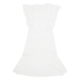 ZARA Womens Fit & Flare Dress White Short Sleeve Knee Length S
