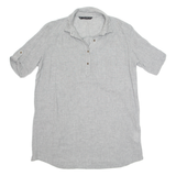 ZARA Womens Shirt Dress Grey Short Sleeve Knee Length L