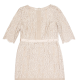 HOBBS LONDON Lace Womens Pencil Dress Beige Floral Midi UK 14