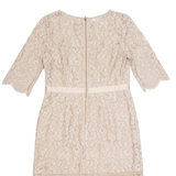 HOBBS LONDON Lace Womens Pencil Dress Beige Floral Midi UK 14