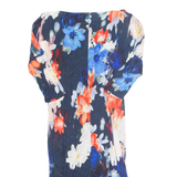 PHASE EIGHT Womens Day Dress Blue Viscose Floral Midi UK 14