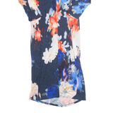 PHASE EIGHT Womens Day Dress Blue Viscose Floral Midi UK 14