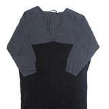 JAEGER Womens Jumper Dress Black Wool Midi L