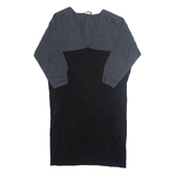 JAEGER Womens Jumper Dress Black Wool Midi L