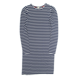 BODEN Womens Shift Dress Blue Striped Long Sleeve Midi UK 12