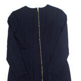 DKNY Womens Shift Dress Blue Viscose Long Sleeve Knee Length L