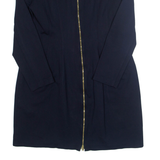 DKNY Womens Shift Dress Blue Viscose Long Sleeve Knee Length L