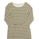 BODEN All Over Bird Print Womens Day Dress Yellow Animal Print Midi UK 12