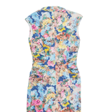 PHASE EIGHT Womens Bodycon Dress Blue Floral Short Sleeve Midi UK 10