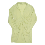 ZARA Womens Shirt Dress Green Long Sleeve Knee Length M