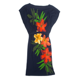 PHASE EIGHT Womens Fit & Flare Dress Blue Floral Short Sleeve Midi UK 10