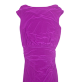 LAUREN RALPH LAUREN Stretch Womens Bodycon Dress Purple Short Sleeve Midi UK 12
