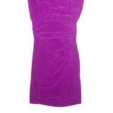 LAUREN RALPH LAUREN Stretch Womens Bodycon Dress Purple Short Sleeve Midi UK 12