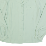 Womens Blouse Green Collared Long Sleeve S