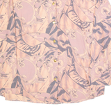 DIVINA Womens Printed Blouse Pink Long Sleeve Crazy Pattern L