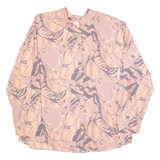 DIVINA Womens Printed Blouse Pink Long Sleeve Crazy Pattern L