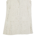 TOGETHER Womens Top Beige Collared Sleeveless UK 8