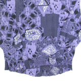 SCHNEBERGER Womens Printed Blouse Purple Collared 90s Crazy Pattern L