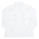 ALBANES Womens Shirt White Collared Long Sleeve S