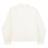 GIGINE Womens Shirt Cream Collared Long Sleeve L