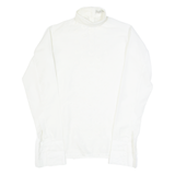 TERYLENE Womens Blouse White Collared Long Sleeve M