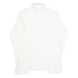 TERYLENE Womens Blouse White Collared Long Sleeve M