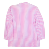CM CREATION Blazer Style Womens Printed Blouse Pink Collared Striped M