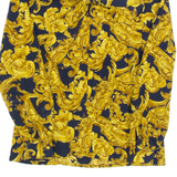 ROPE Womens Printed Shirt Gold Collared Long Sleeve Crazy Pattern S