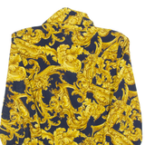 ROPE Womens Printed Shirt Gold Collared Long Sleeve Crazy Pattern S