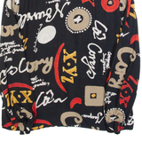 Womens Printed Shirt Black Collared Long Sleeve Viscose Crazy Pattern S