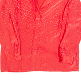 TRU Horse Shoe Print Womens Shirt Red Collared Long Sleeve L