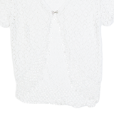 Netted Open Womens Top White S