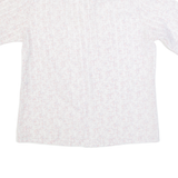 Womens Printed Shirt White Collared Floral M