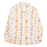 CBR Womens Printed Shirt Cream Collared Long Sleeve Floral M