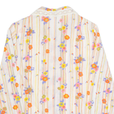 CBR Womens Printed Shirt Cream Collared Long Sleeve Floral M