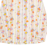 CBR Womens Printed Shirt Cream Collared Long Sleeve Floral M