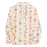 CBR Womens Printed Shirt Cream Collared Long Sleeve Floral M
