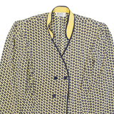 FINK MODEL Womens Printed Shirt Yellow Collared 3/4 Sleeve Floral M