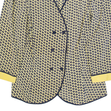 FINK MODEL Womens Printed Shirt Yellow Collared 3/4 Sleeve Floral M