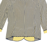 FINK MODEL Womens Printed Shirt Yellow Collared 3/4 Sleeve Floral M