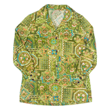 Womens Printed Shirt Green Collared Long Sleeve 90s Geometric S