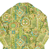 Womens Printed Shirt Green Collared Long Sleeve 90s Geometric S