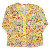 VICTORIA'S SECRETS Womens Printed Blouse Gold Long Sleeve 90s Floral M