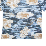 E.B DESIGN Stretch Womens Printed Top Blue Floral M