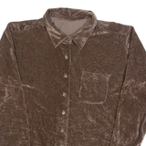 Womens Shirt Brown Collared Long Sleeve S