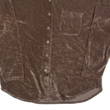 Womens Shirt Brown Collared Long Sleeve S