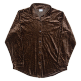 CASCADE BLUES Womens Shirt Brown Collared Long Sleeve Animal Print M