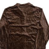CASCADE BLUES Womens Shirt Brown Collared Long Sleeve Animal Print M