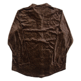 CASCADE BLUES Womens Shirt Brown Collared Long Sleeve Animal Print M